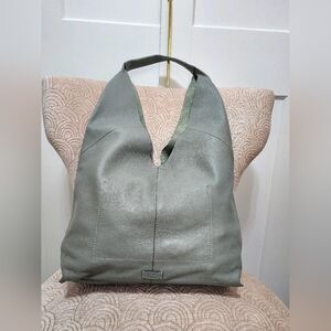 NWOT Vince Camuto Judd Dusty Green Leather Hobo Bag In Pebbled Leather